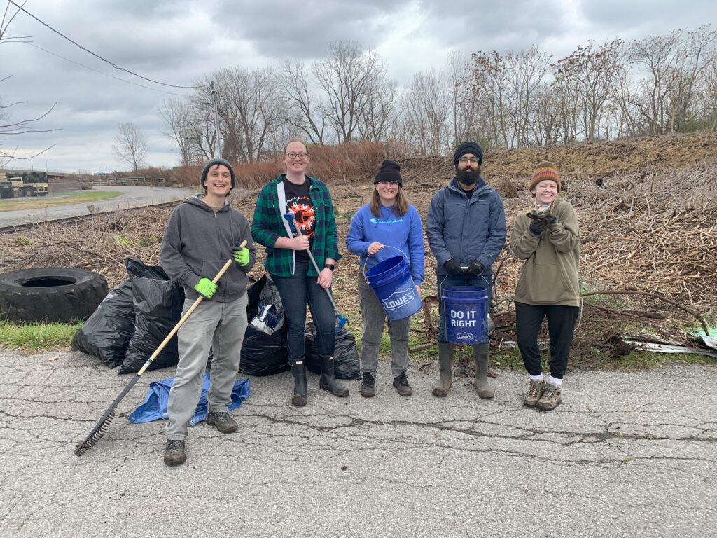 Buffalo River stewardship event by Red Jacket Park, November 2024.